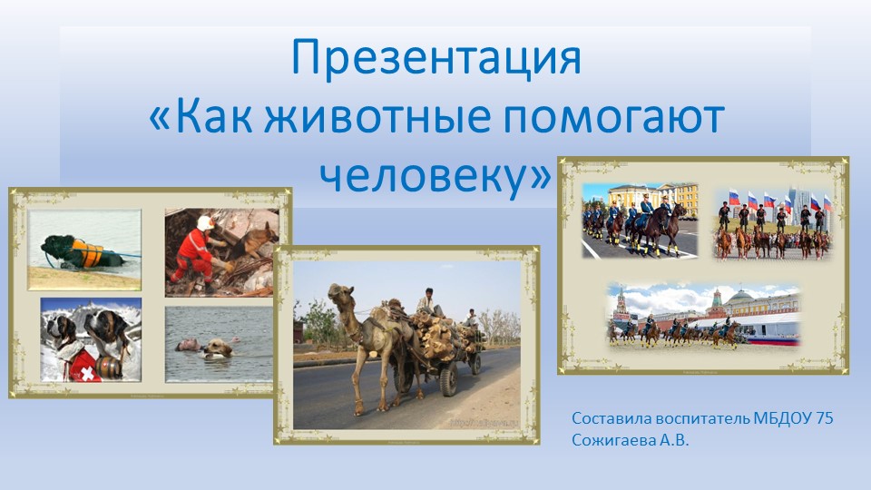 Презентация по окружающему миру "Как животные помогают человеку" Учебники, Презентации и Подготовка к Экзаменам для Школьников на Klass-Uchebnik.com