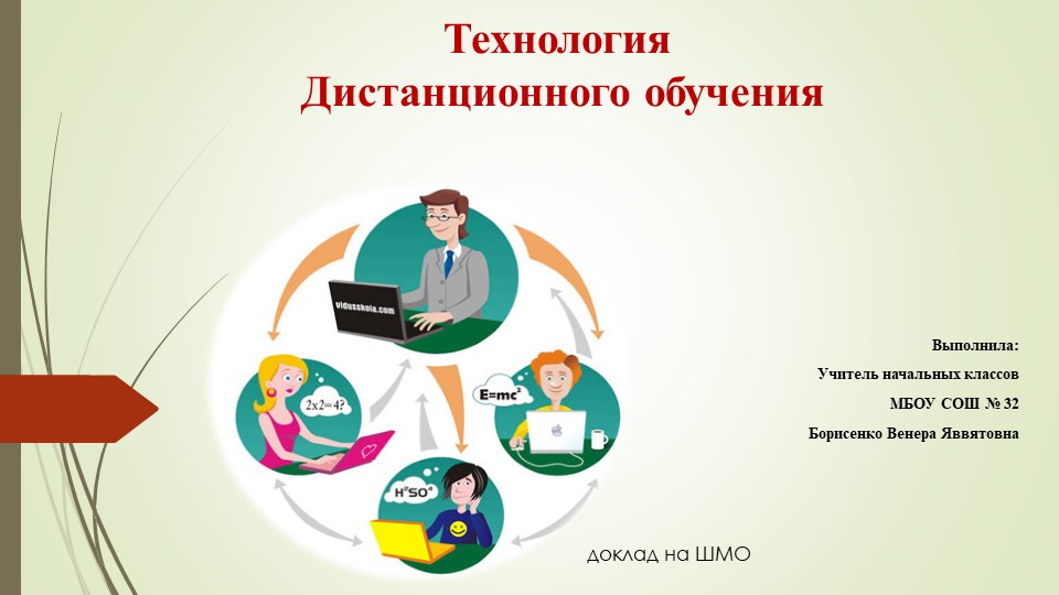 Презентация к докладу на ШМО"Технология Дистанционного обучения" Учебники, Презентации и Подготовка к Экзаменам для Школьников на Klass-Uchebnik.com