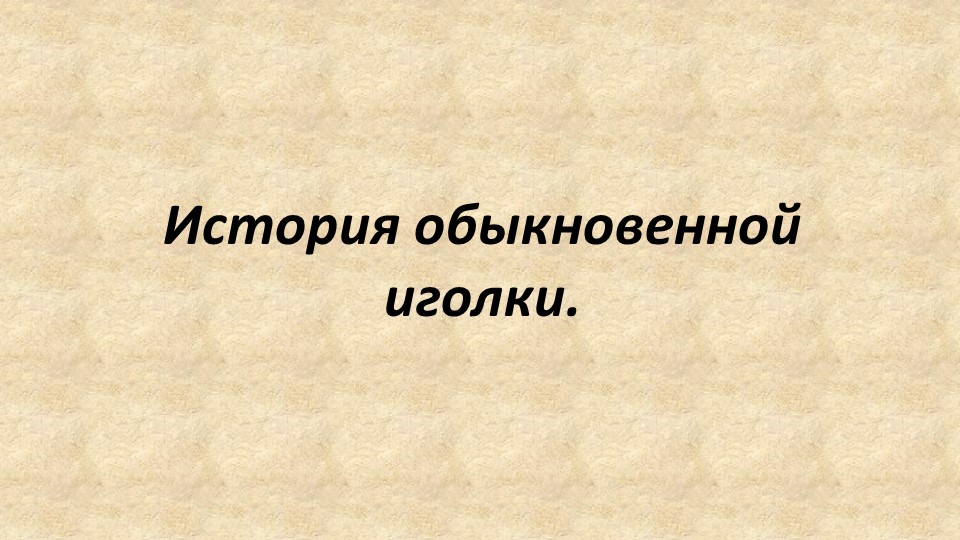 Презентация "История обыкновенной иголки" Учебники, Презентации и Подготовка к Экзаменам для Школьников на Klass-Uchebnik.com