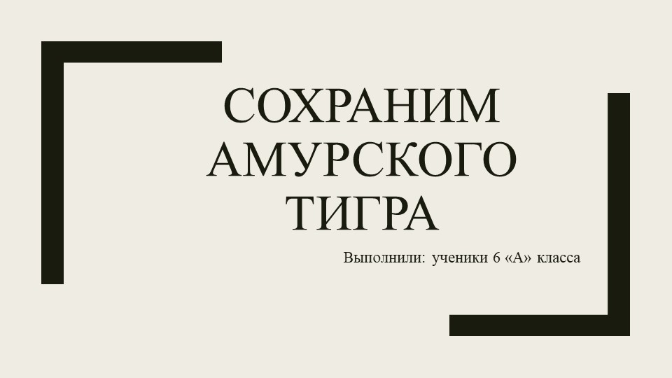 Презентация на тему "Амурский Тигр" Учебники, Презентации и Подготовка к Экзаменам для Школьников на Klass-Uchebnik.com