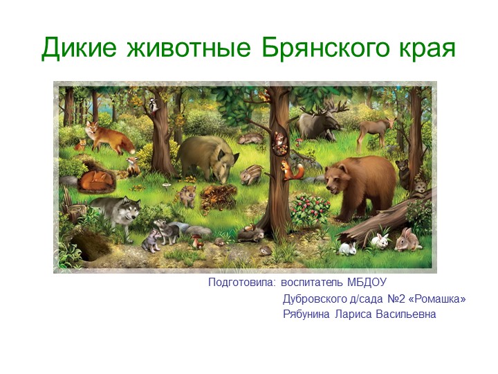 Презентация на тему "Дикие животные Брянского края" Учебники, Презентации и Подготовка к Экзаменам для Школьников на Klass-Uchebnik.com