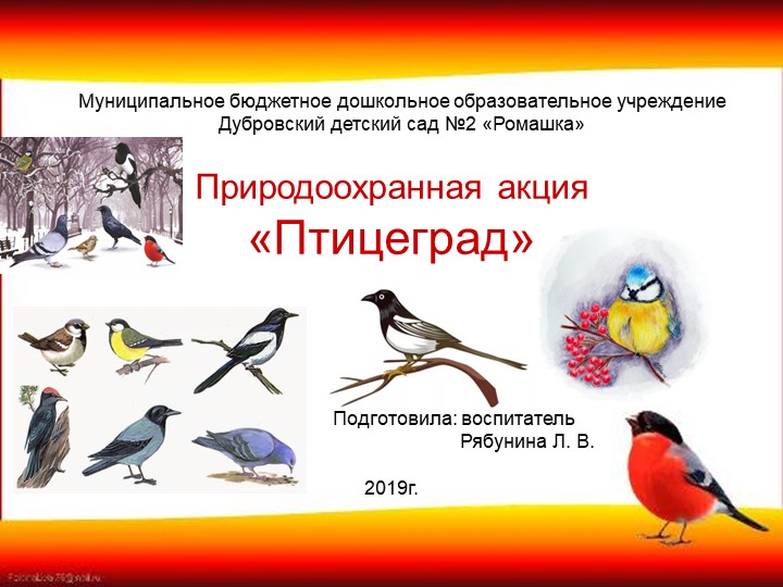Презентация на тему "Природоохранная акция "Птицеград"" Учебники, Презентации и Подготовка к Экзаменам для Школьников на Klass-Uchebnik.com