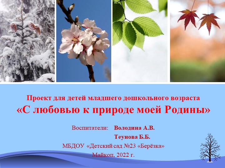 Презентация проекта в первой младшей группе «С любовью к природе моей Родины» Учебники, Презентации и Подготовка к Экзаменам для Школьников на Klass-Uchebnik.com