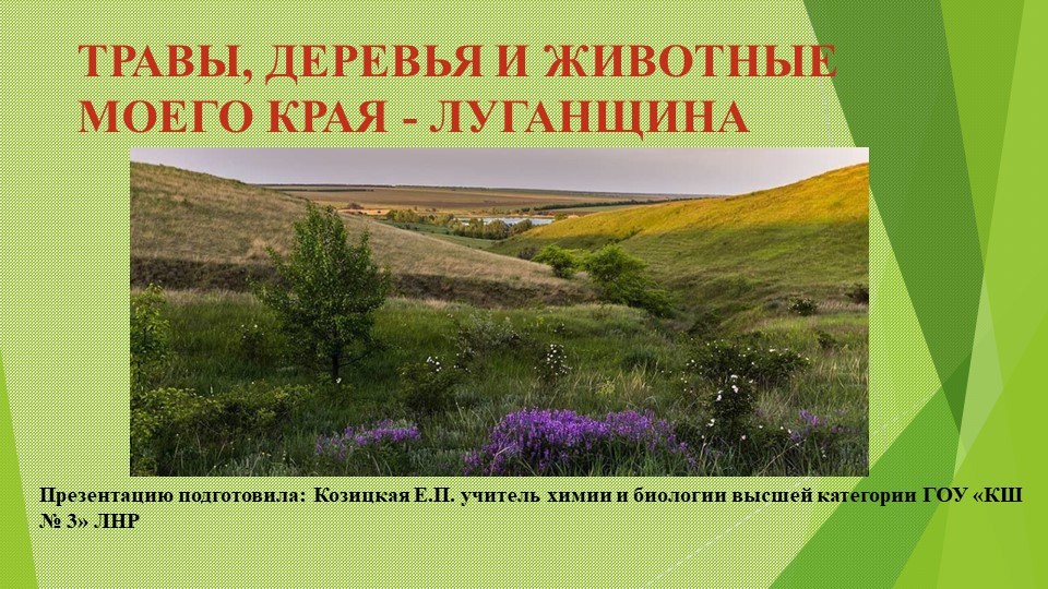 Презентация по биологии (географии) на тему "Травы, деревья и животные моего края - Луганщина". Учебники, Презентации и Подготовка к Экзаменам для Школьников на Klass-Uchebnik.com