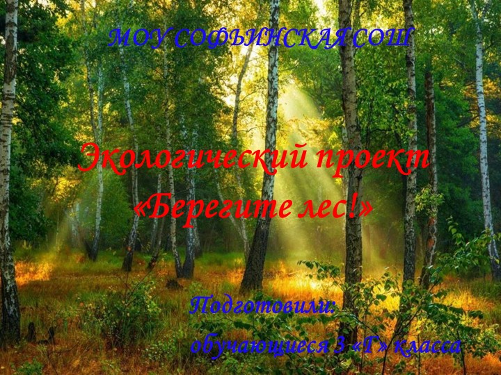 Презентация "Берегите лес!" (начальная школа) Учебники, Презентации и Подготовка к Экзаменам для Школьников на Klass-Uchebnik.com