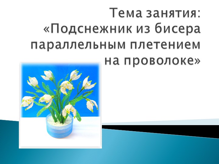 «Подснежник из бисера параллельным плетением на проволоке» Учебники, Презентации и Подготовка к Экзаменам для Школьников на Klass-Uchebnik.com