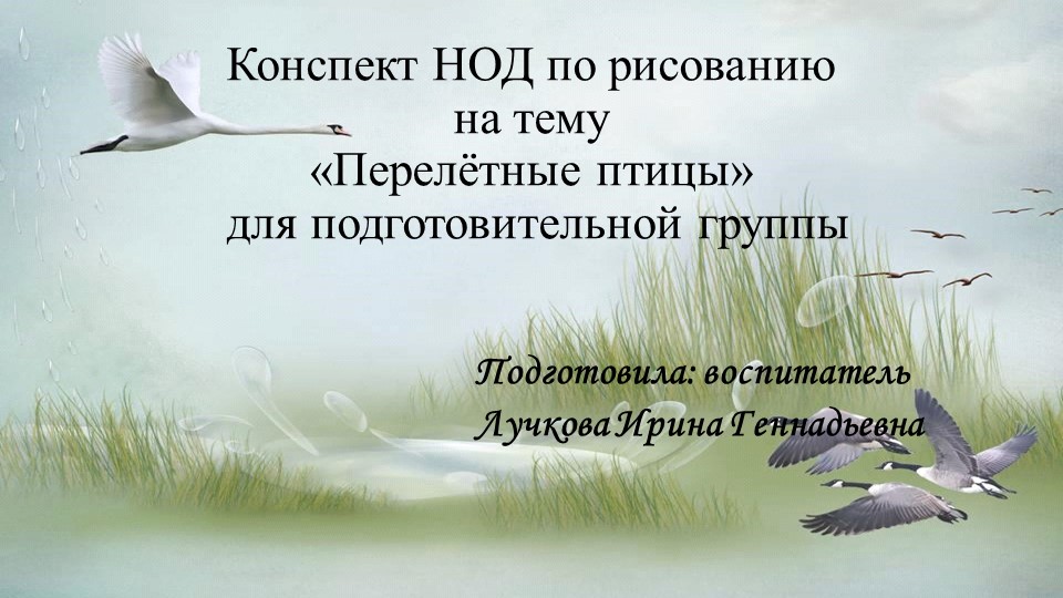 Презентация по рисованию в подготовительной группе на тему "Перелетные птицы" Учебники, Презентации и Подготовка к Экзаменам для Школьников на Klass-Uchebnik.com
