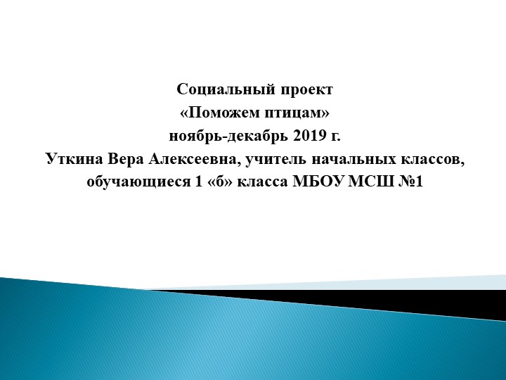 Социальный проект "Поможем птицам" Учебники, Презентации и Подготовка к Экзаменам для Школьников на Klass-Uchebnik.com