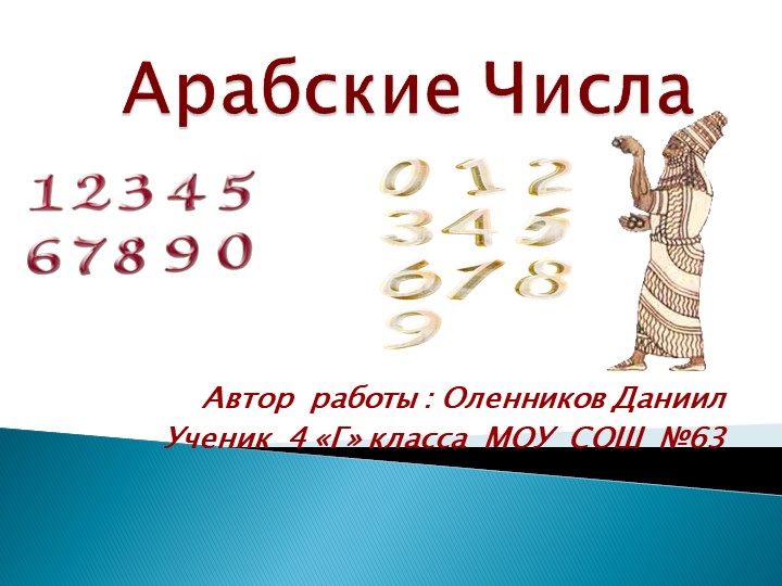 Презентация на тему " Арабские цифры." Учебники, Презентации и Подготовка к Экзаменам для Школьников на Klass-Uchebnik.com