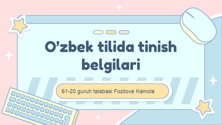 Презентация по узбекскому языку на тему "O'zbek tilida tinish belgilari" Учебники, Презентации и Подготовка к Экзаменам для Школьников на Klass-Uchebnik.com