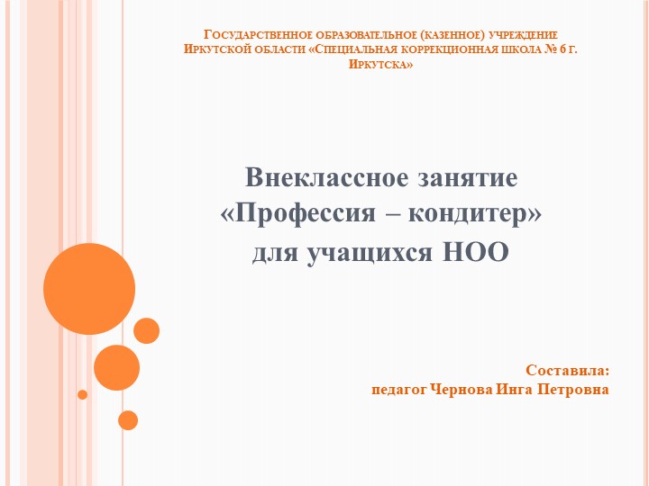 Презентация для воспитательского занятия: "Кондитер" Учебники, Презентации и Подготовка к Экзаменам для Школьников на Klass-Uchebnik.com