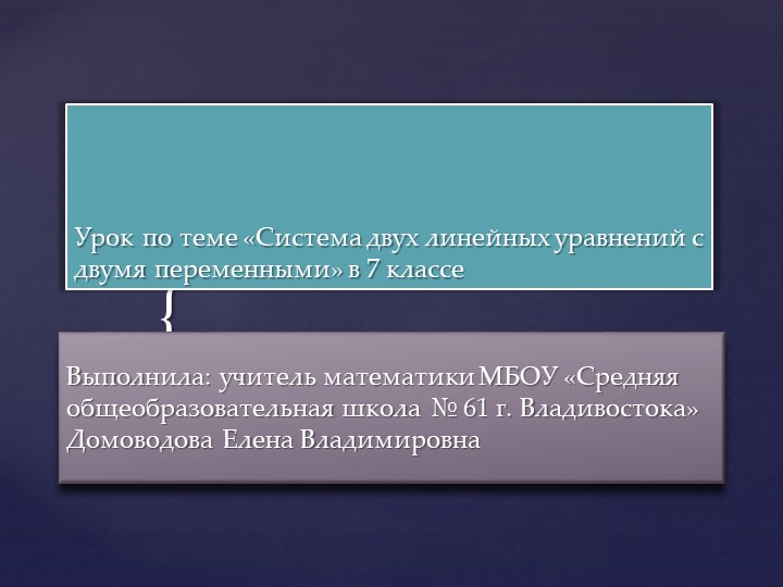 Презентация к уроку алгебры "Системы двух линейных уравнений с двумя переменными" 7 класс. Учебники, Презентации и Подготовка к Экзаменам для Школьников на Klass-Uchebnik.com