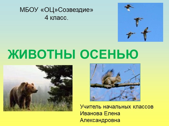 Презентация по миру природы и человека на тему "Животные осенью" Учебники, Презентации и Подготовка к Экзаменам для Школьников на Klass-Uchebnik.com