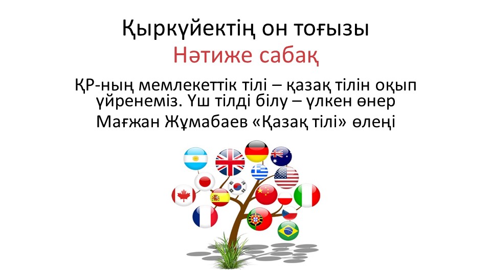Нәтиже сабақ "Атақты полиглоттар" 7-сынып Учебники, Презентации и Подготовка к Экзаменам для Школьников на Klass-Uchebnik.com