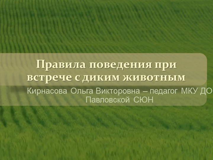 Презентация на тему "Правила поведения при встрече с дикими животными" Учебники, Презентации и Подготовка к Экзаменам для Школьников на Klass-Uchebnik.com