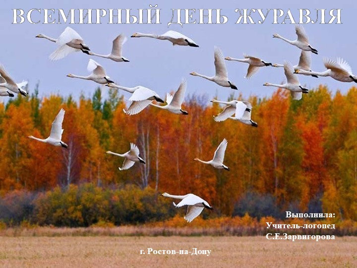 Презентация "Всемирный день журавля" Учебники, Презентации и Подготовка к Экзаменам для Школьников на Klass-Uchebnik.com