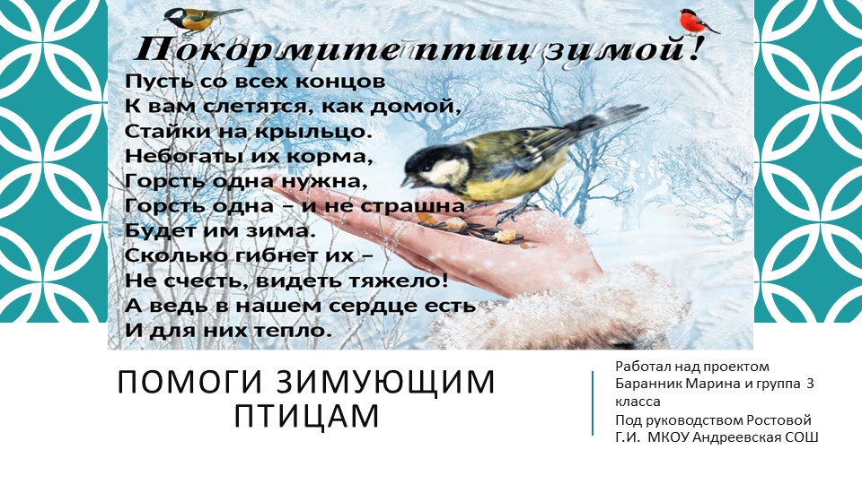 Презентация "Помоги зимующим птицам" Учебники, Презентации и Подготовка к Экзаменам для Школьников на Klass-Uchebnik.com